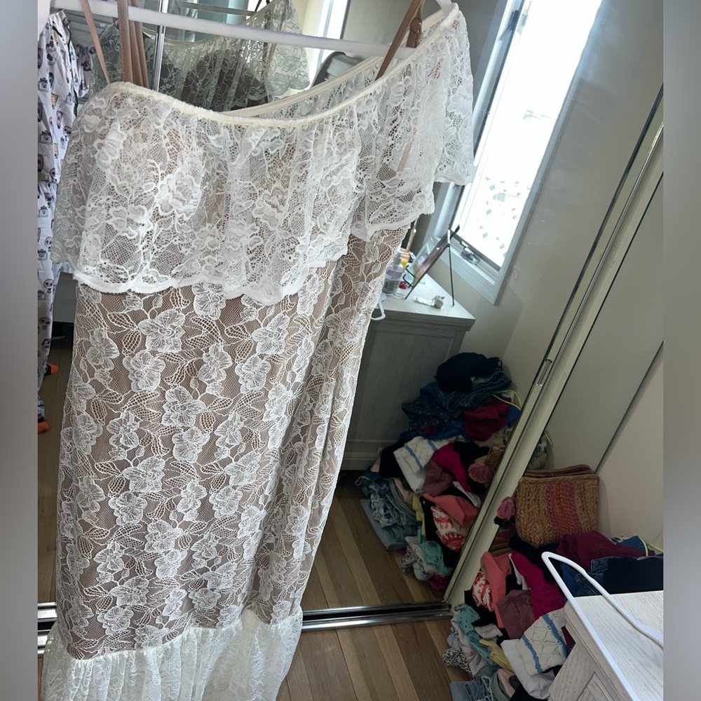 JLUXLABEL White Lace Strapless Maxi Dress - Picture 5 of 5